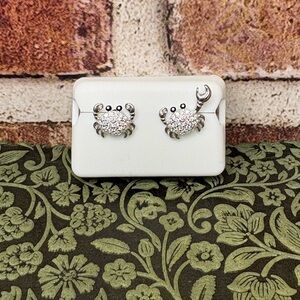 0.50 CTW Moissanite Crab Earrings 925 Sterling Silver